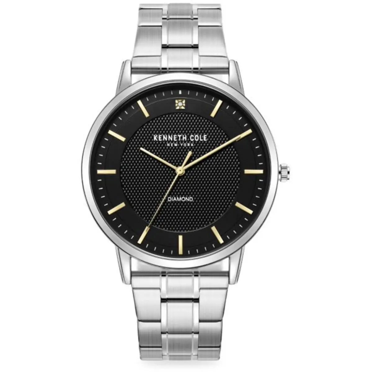 Men`s Watch Quartz Black Dial Silver Tone Bracelet KCWGG2271406 by Kenneth Cole