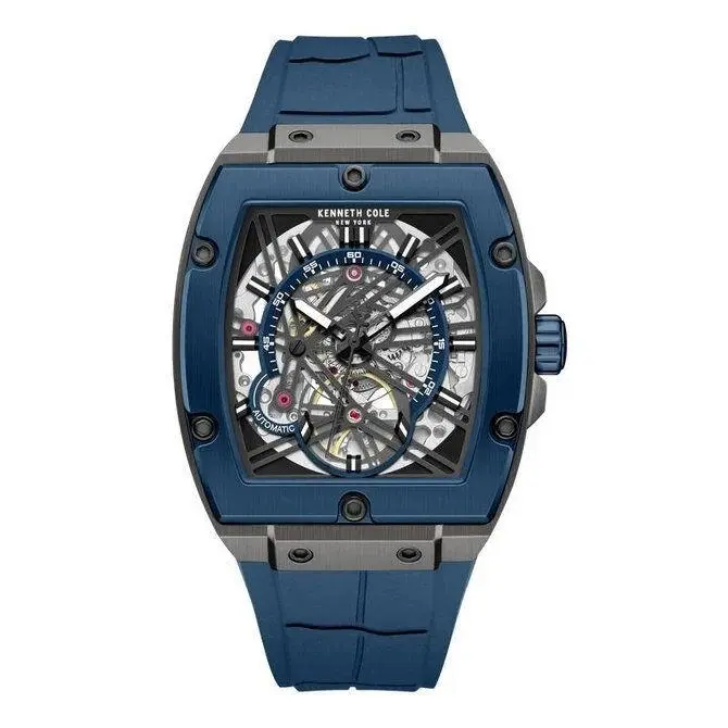Men`s Blue Skeleton Automatic Watch - KCWGZ0067801 by Kenneth Cole