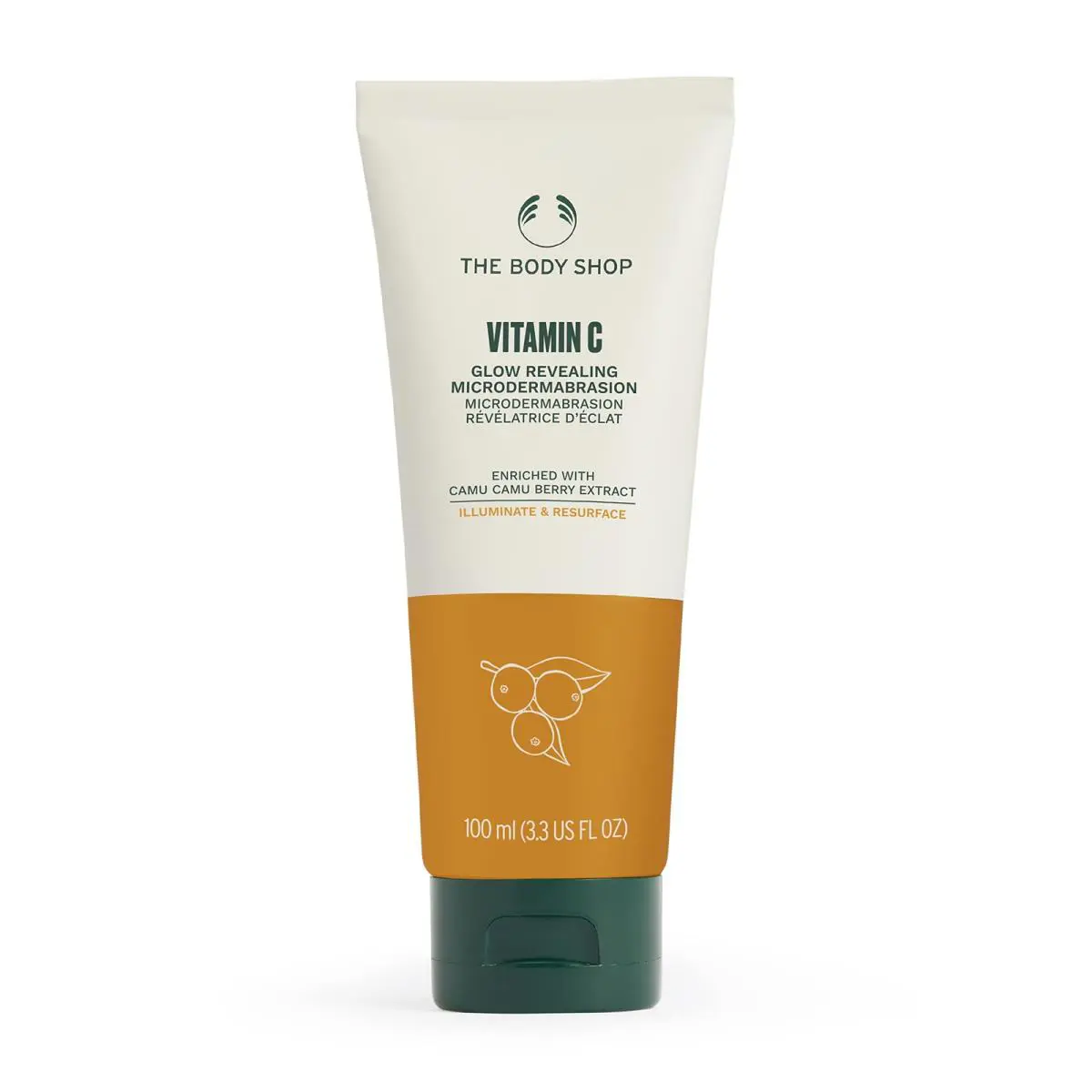 The Body Shop Vitamin C Glow Boosting Microdermabrasion Scrub 3.3 Fl Oz Exfoliating Treatment