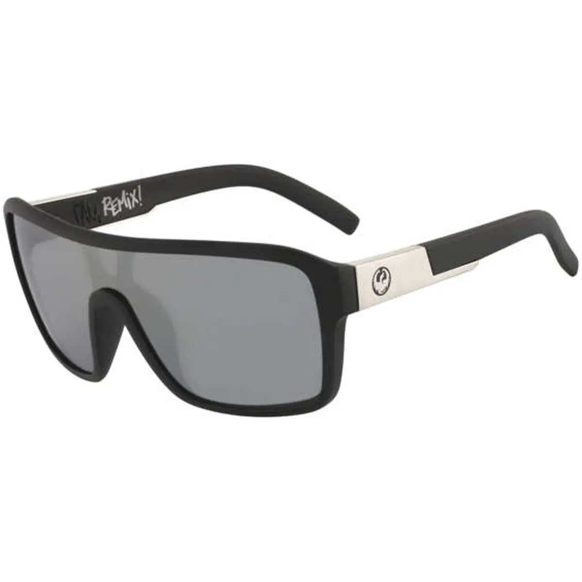 Dragon Remix Sunglasses Matte Black / Lumalens Silver Ion Lens - Frame: Black, Lens: Silver
