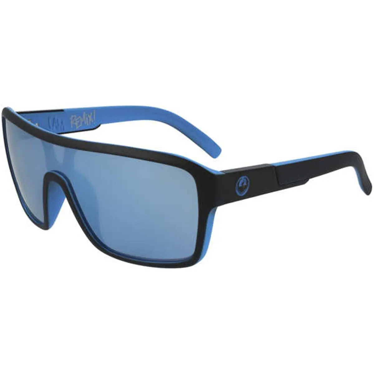 Dragon Remix Sunglasses Matte Black / Lumalens Sky Blue Ion Lens - Frame: Black, Lens: Blue
