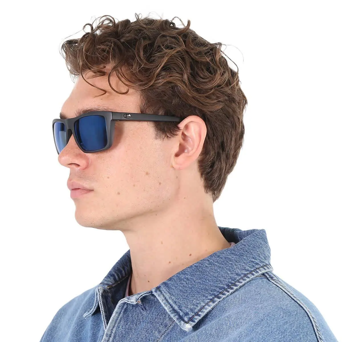 Costa Del Mar Mainsail Blue Mirror Polarized Polycarbonate Men`s Sunglasses - Grey, Frame: Grey, Lens: Blue