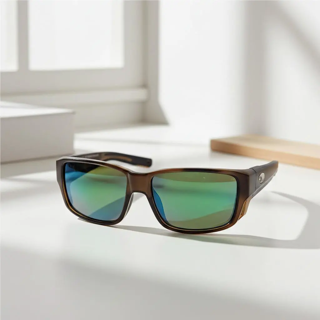 Costa Del Mar Tuna Alley Pro Tortoise Frame Green Mirror Glass 580G Lens