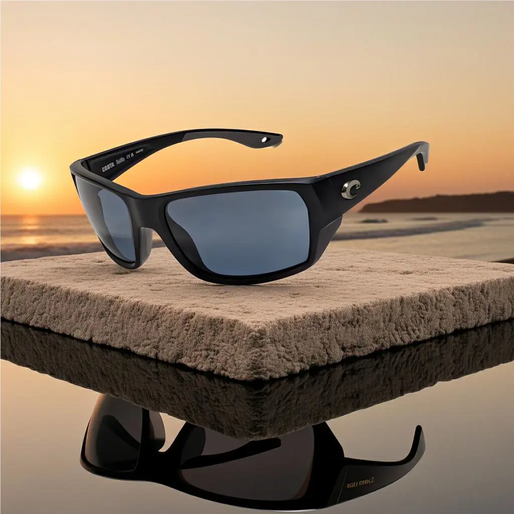 Costa Del Mar Tailfin Small Black Matte Frame 580 Gray Plastic Lens