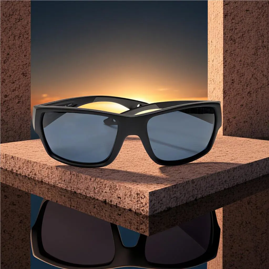 Costa Del Mar Tailfin Medium Black Matte Frame 580P Gray Plastic Lens