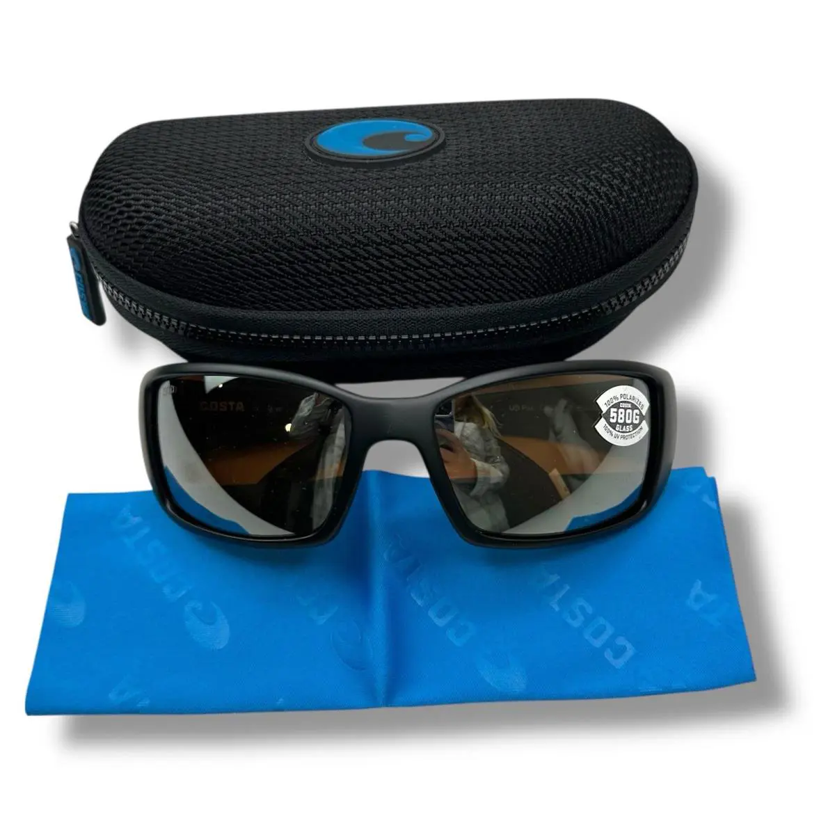 Costa Del Mar Blackfin 580G Sunglasses Polarized Glass Black Matte
