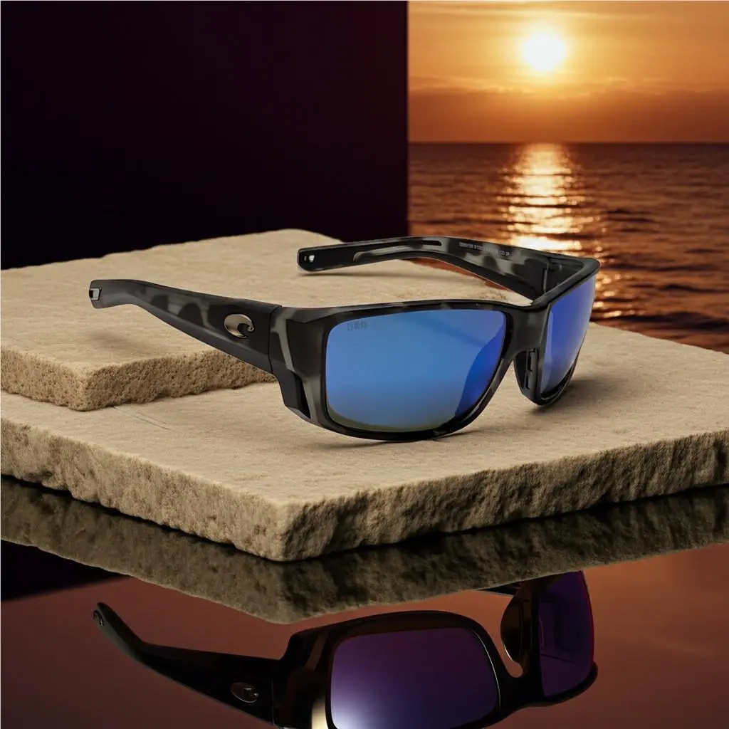 Costa Del Mar Tuna Alley Pro Tiger Shark Frame Blue Mirror Glass 580G Lens