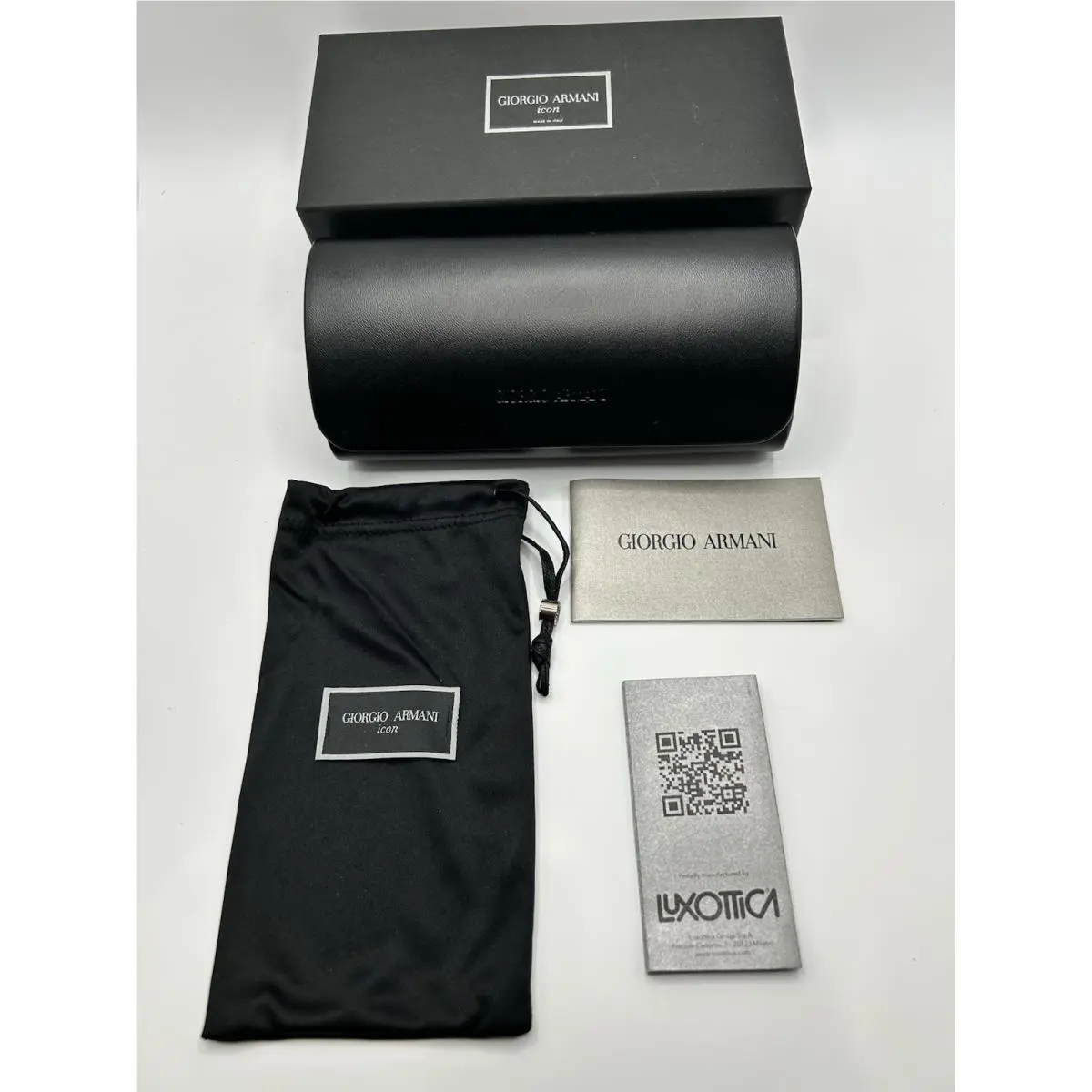Giorgio Armani Black Sunglasses / Eyeglasses Case + Pouch Luxottica