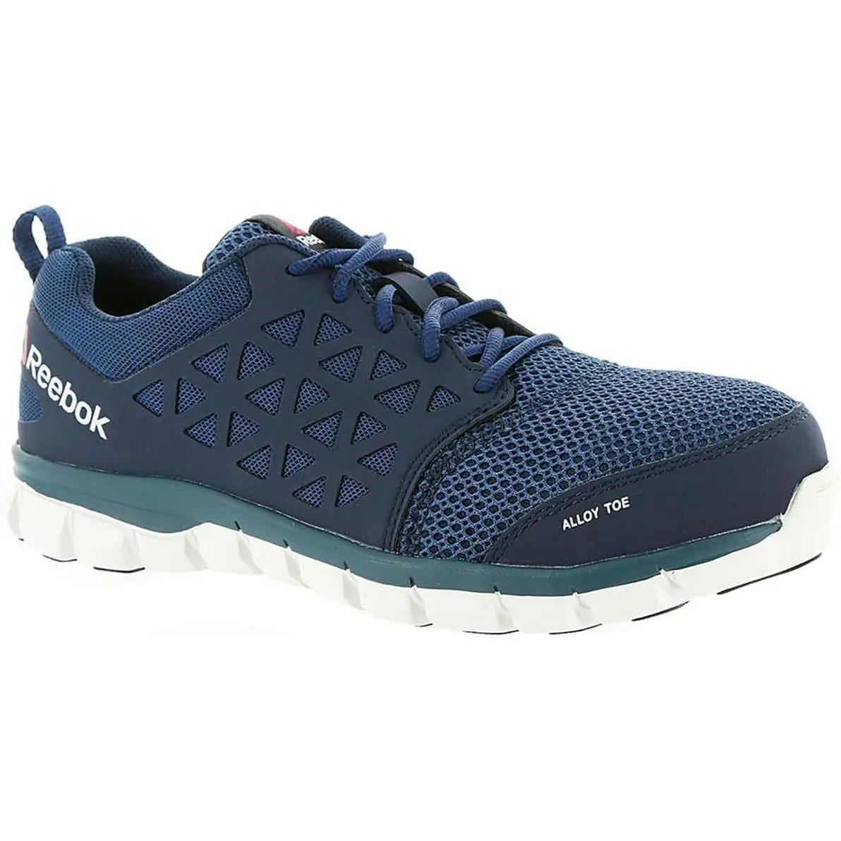 Reebok Work Men’s Sublite Cushion Alloy Toe Shoes 14 X-wide Blue/grey - Blue and Grey