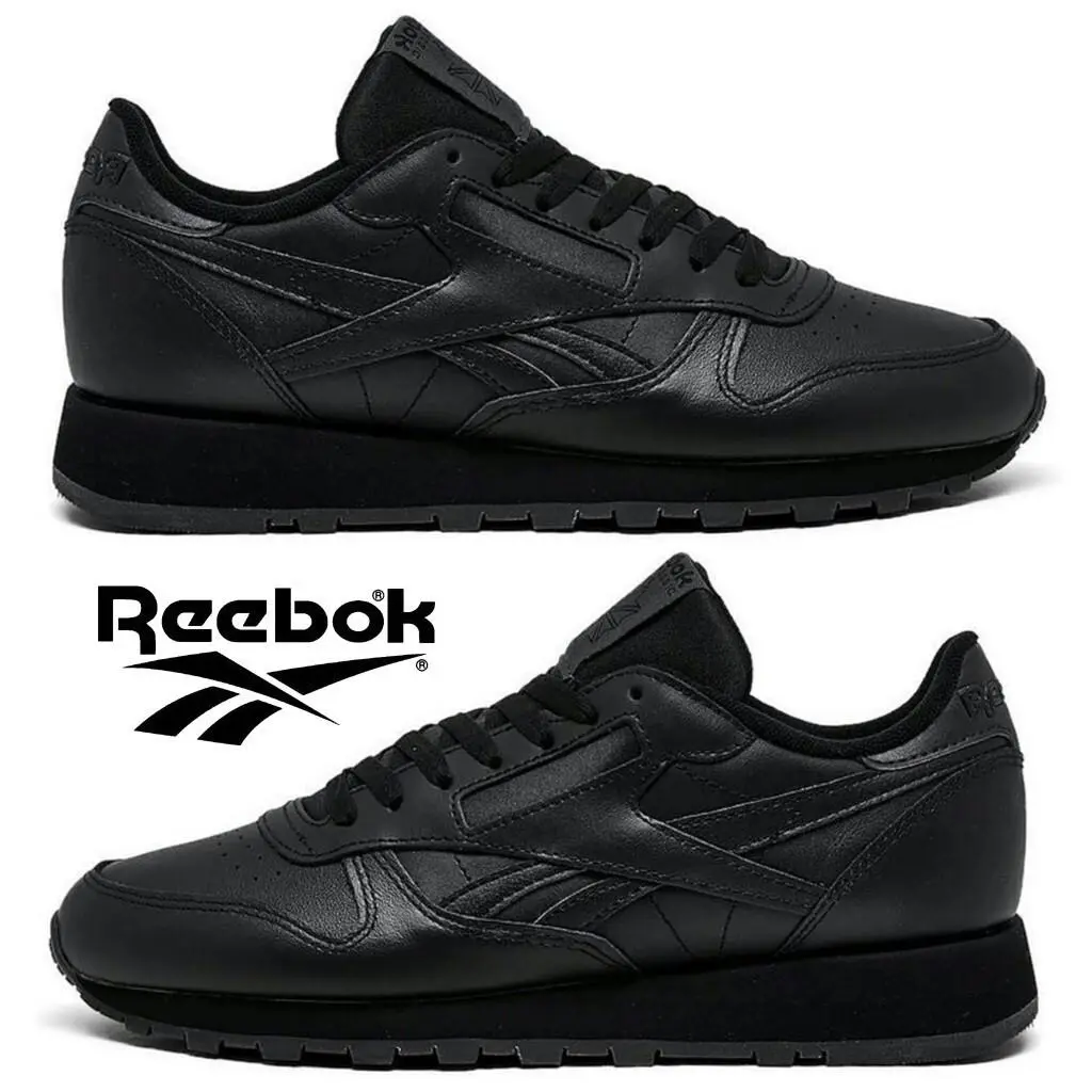 Reebok shoes - Reebok Classic Leather - Classic Leather - Black, Manufacturer: Black/Black/Grey 6