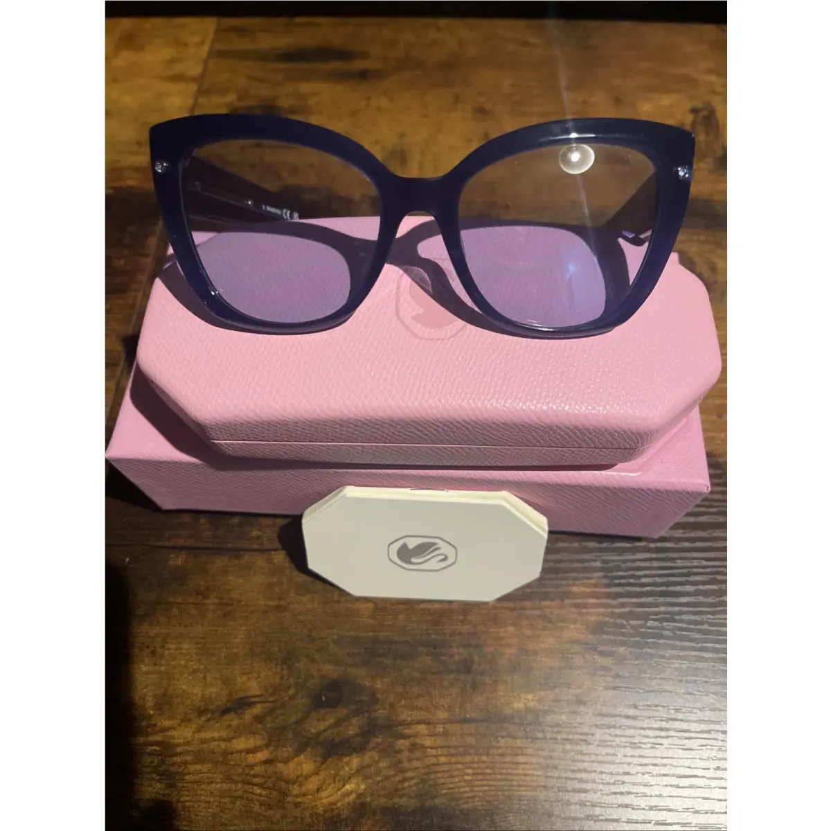 Swarovski Swarovsk Blue Cat Eye Plastic Eyeglasses Frame 54-18-140 Gem