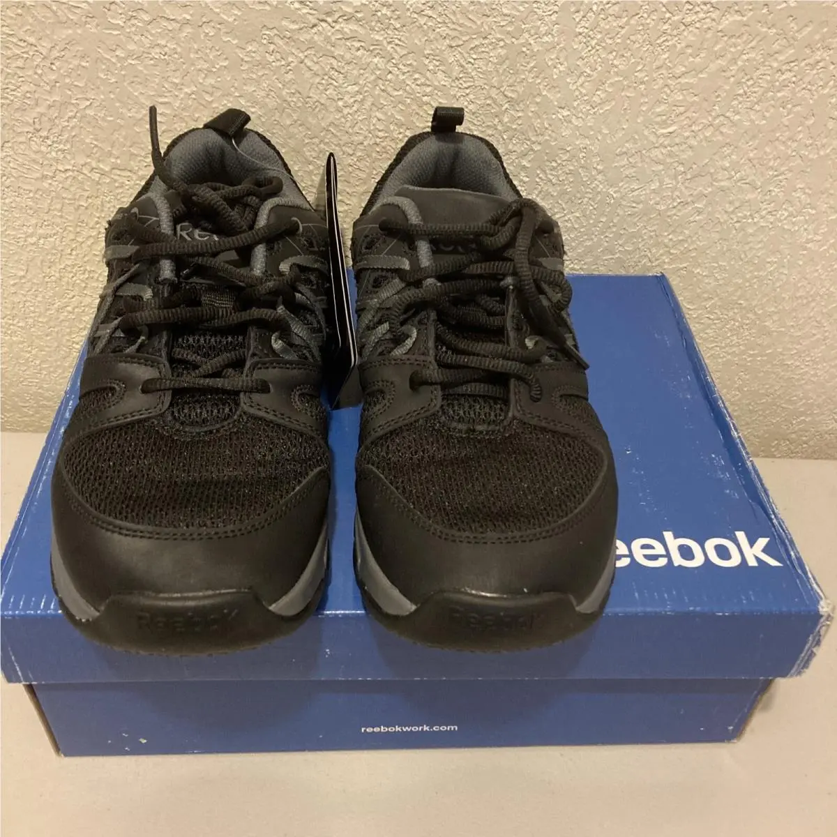 Reebok Sublite Work Athletic Oxford Unisex womens-Sz10 mens-8M Black Newunisex