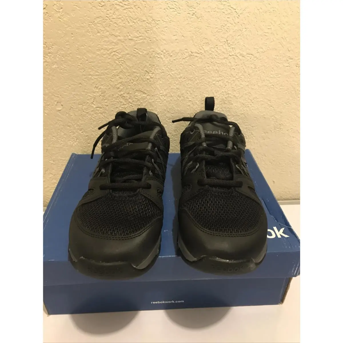 Reebok Sublite Work Athletic Oxford Unisex Womens Sz 10W Mens Size 8W Black