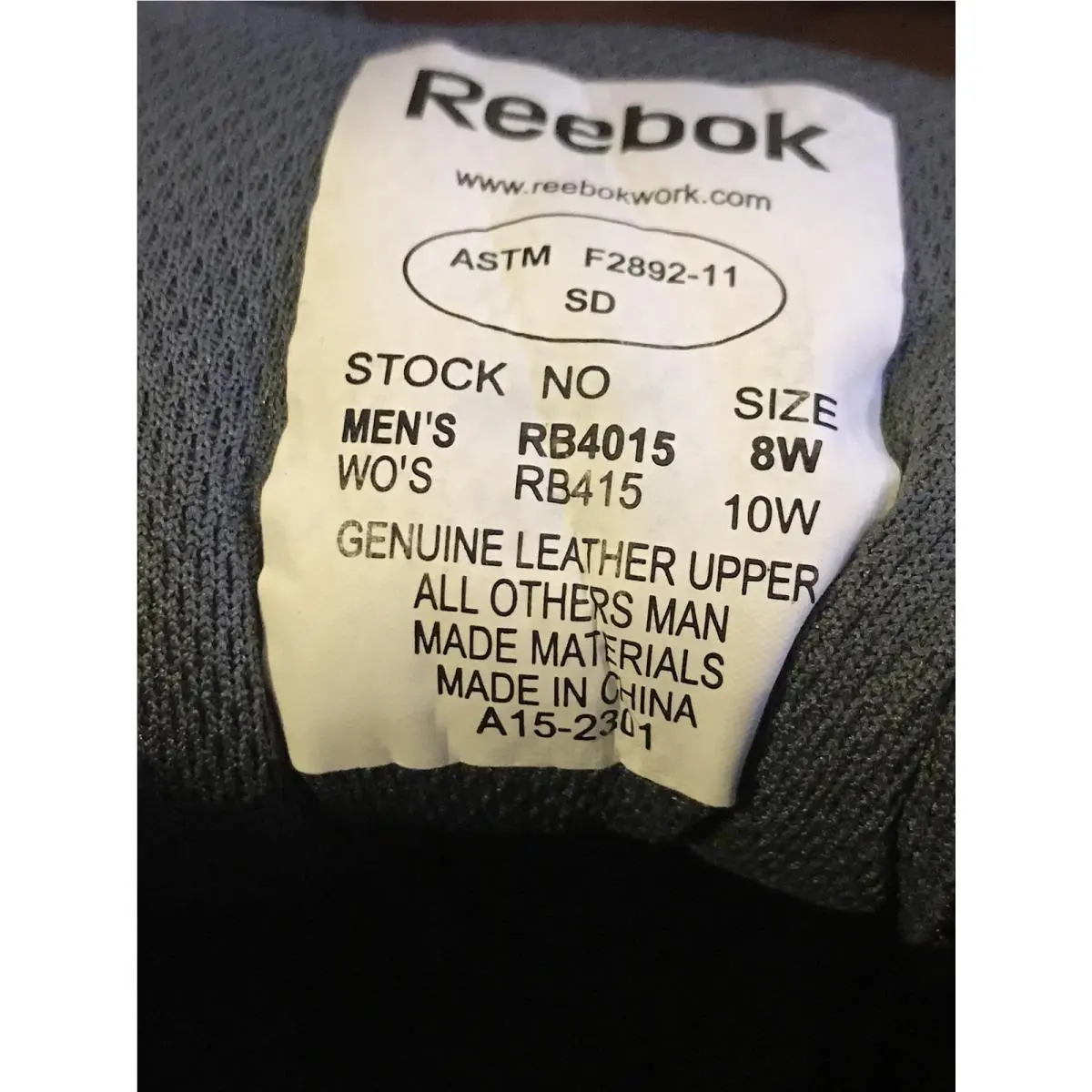 Reebok shoes - Reebok Sublite Work - Sublite Work - RB415 - Black (UPC: 0690774357983) 6