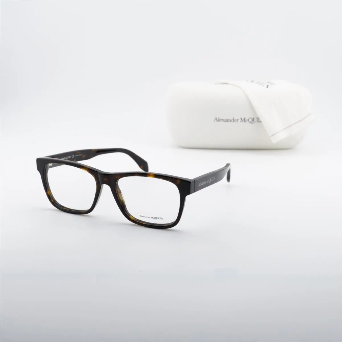Alexander Mcqueen AM0307O 002 Dark Havana 55mm Eyeglasses by Alexander McQueen