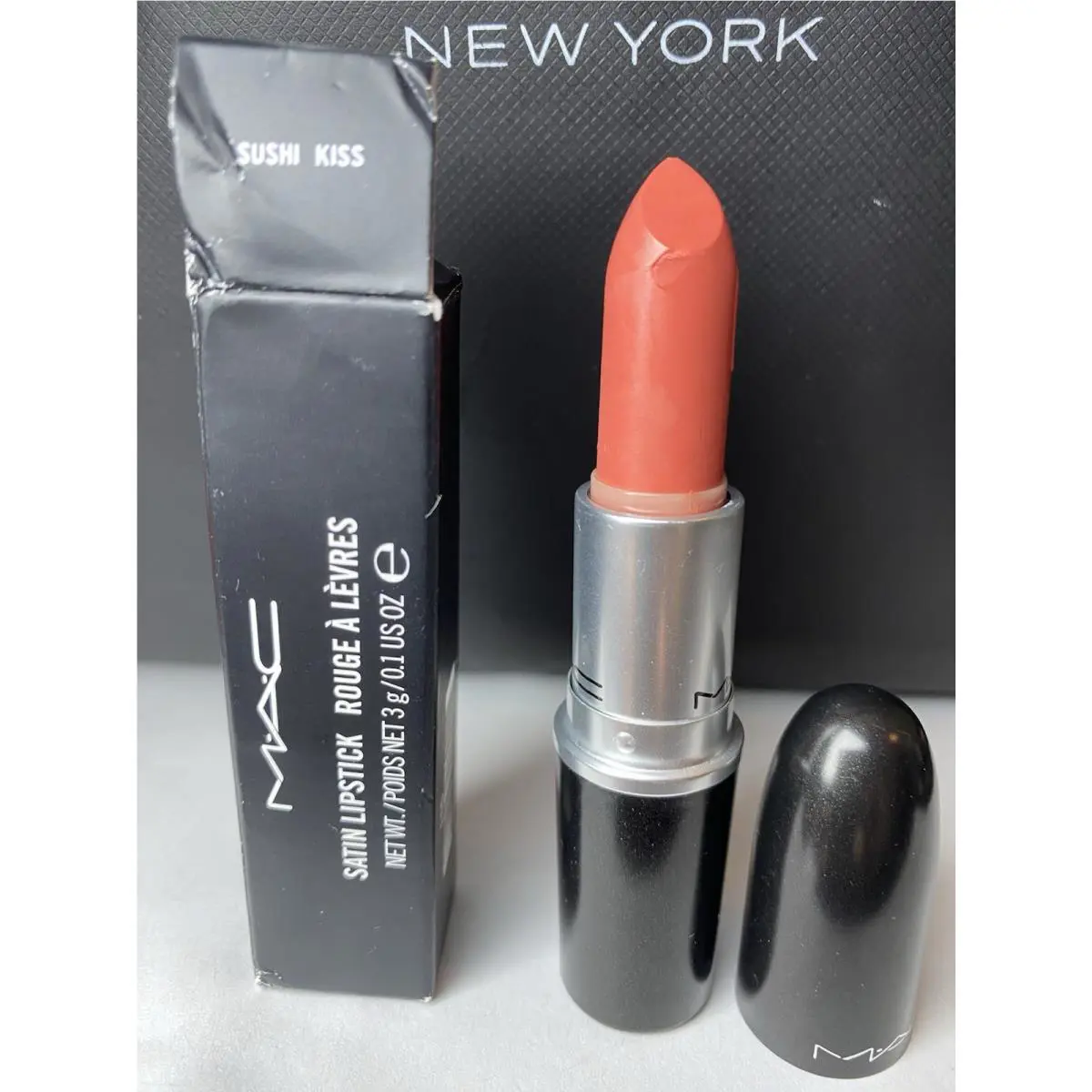 Mac Satin Lipstick Shade 823 Sushi Kiss Full Size 3g / .1oz A66