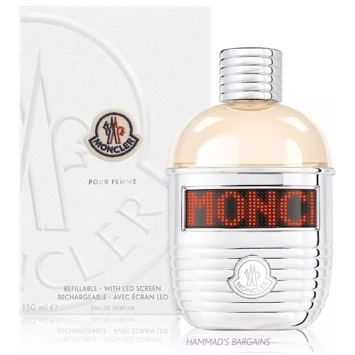 Moncler Pour Femme Refillable with Led Screen Edp 5.0 OZ / 150 ML