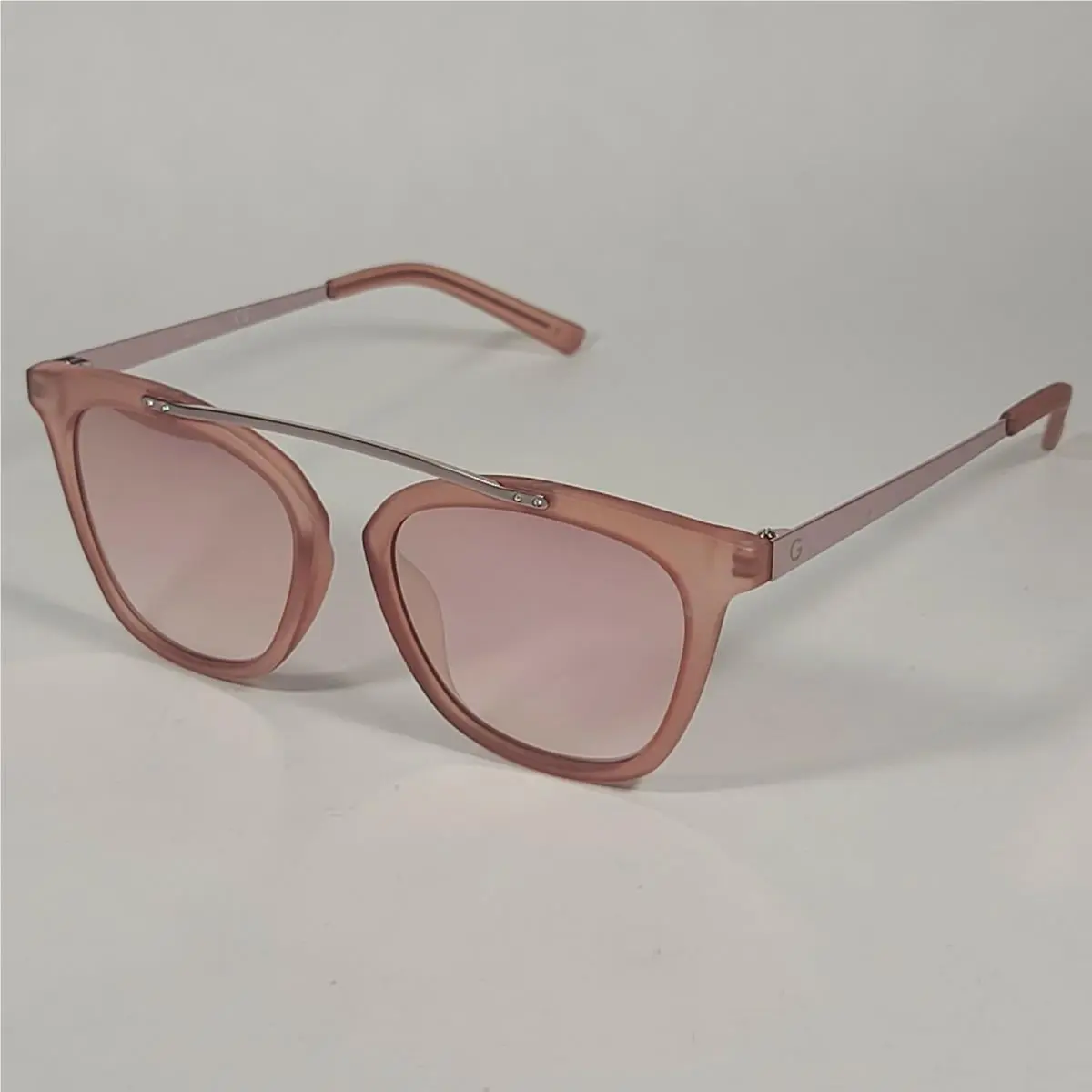 G By Guess GG1154 73U Sunglasses Rose Gold and Pink Frame Pink Mirror Lens