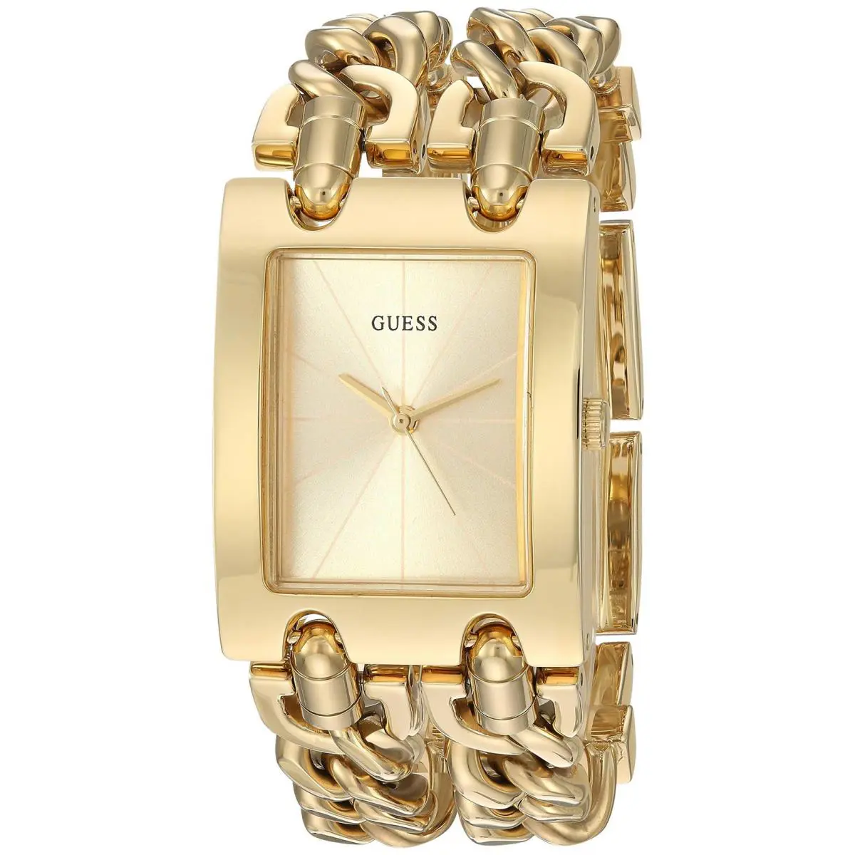 Guess Ladies Heavy Gold Tone Multi-chain Bracelet Quartz Watch - W1117L2