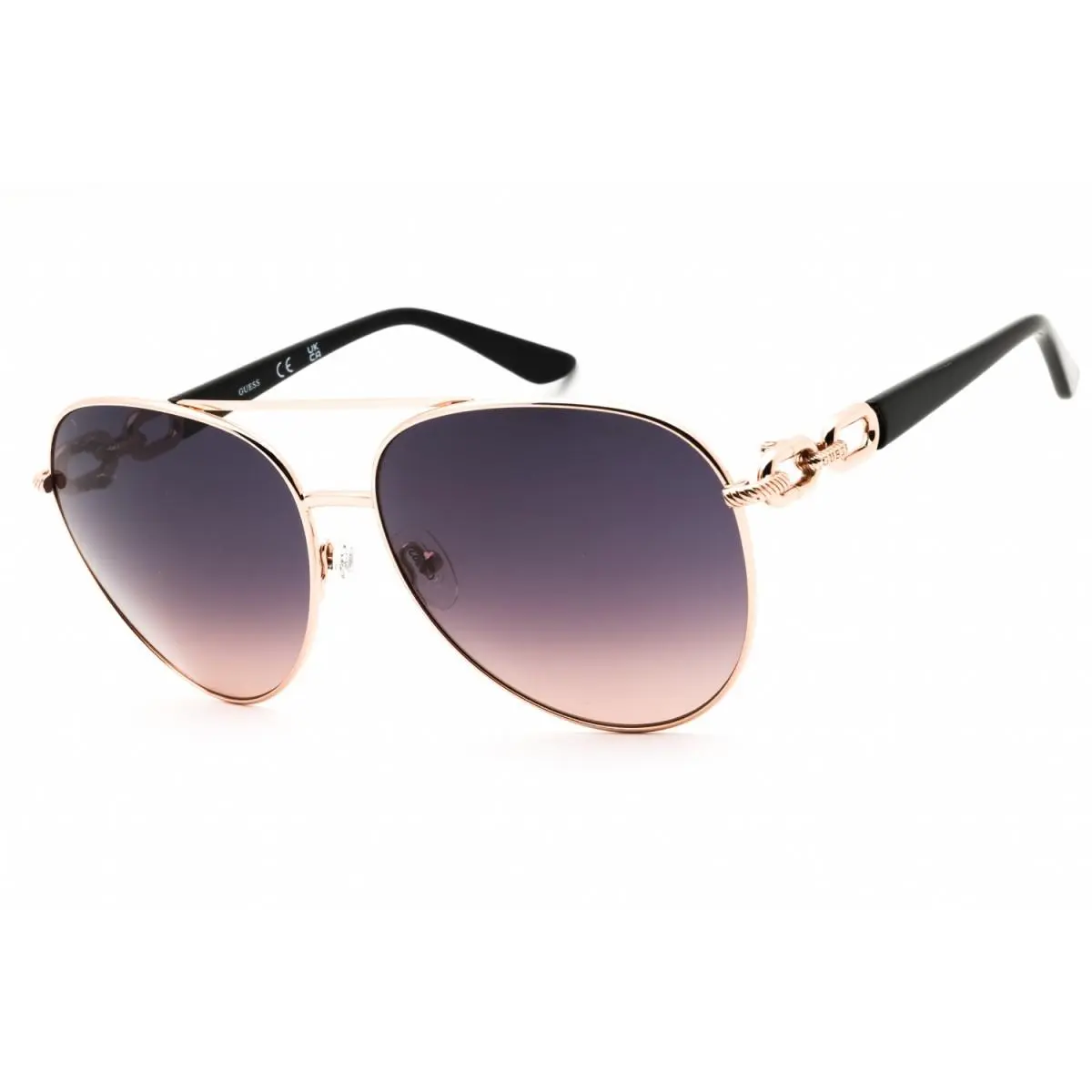 GU00158 28B Shiny Rose Gold/smoke Gradient 61-15-130 Sunglasses by Guess