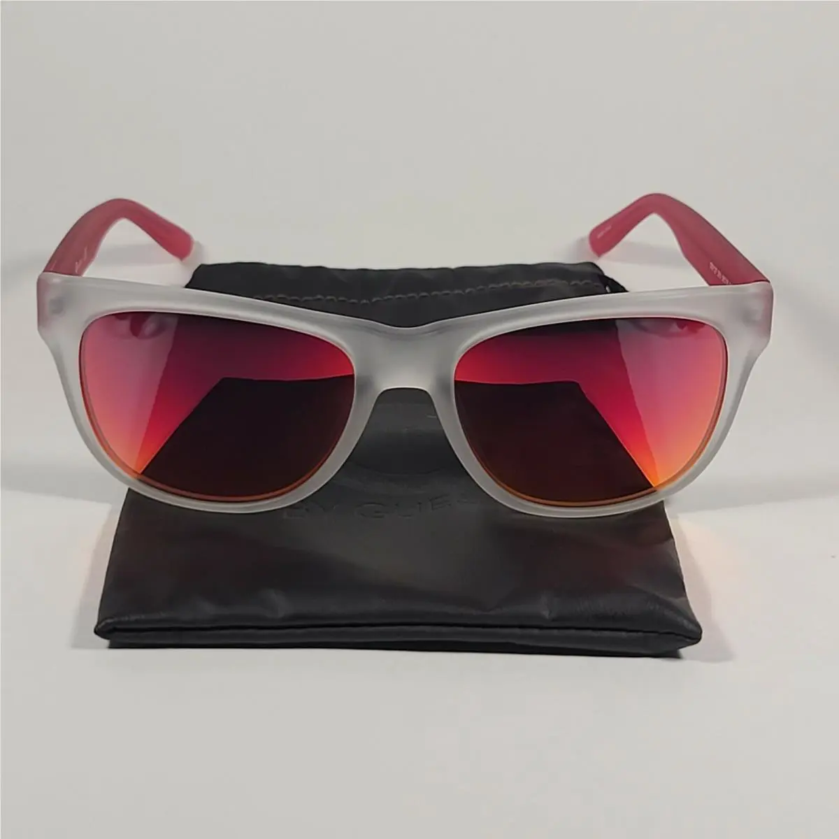 G By Guess GG1127 26U Sunglasses Matte Crystal and Pink / Orange Mirror Lens