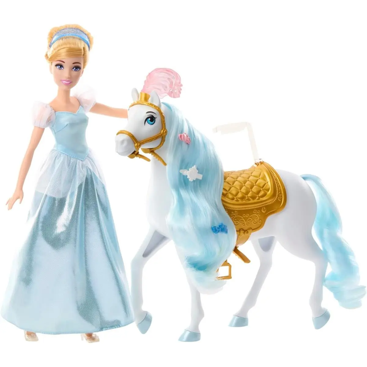 Disney Princess Toys Cinderella Fashion Doll Horse with Saddle Brushable Mane