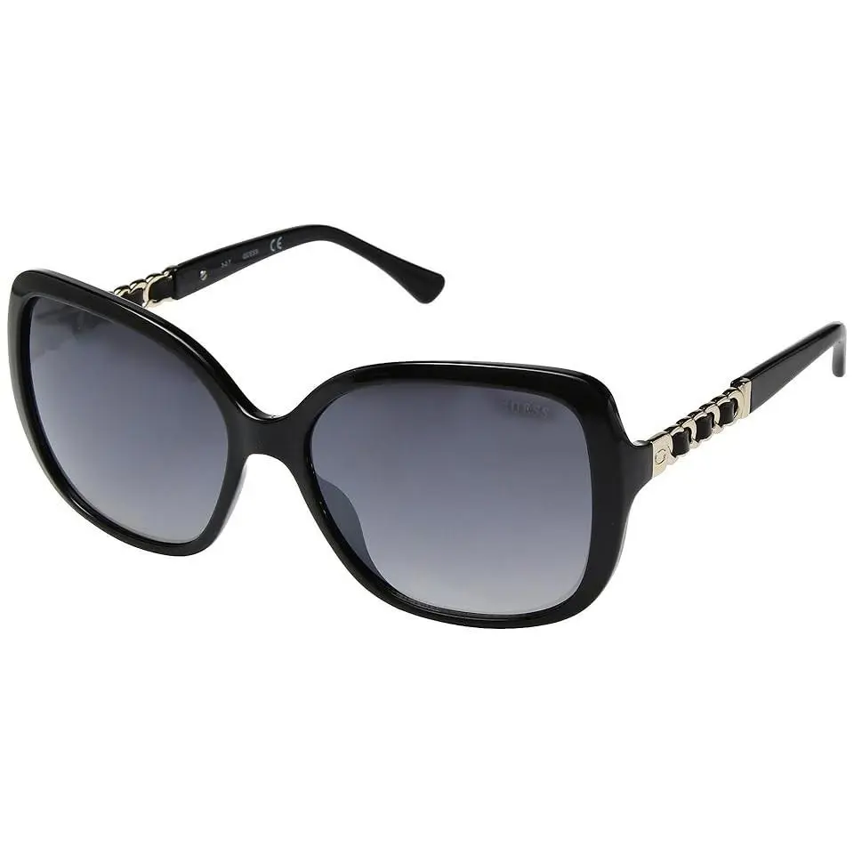 Guess R3201 Womens Butterfly Shiny Black / Gradient Smoke Sunglasses 61 mm