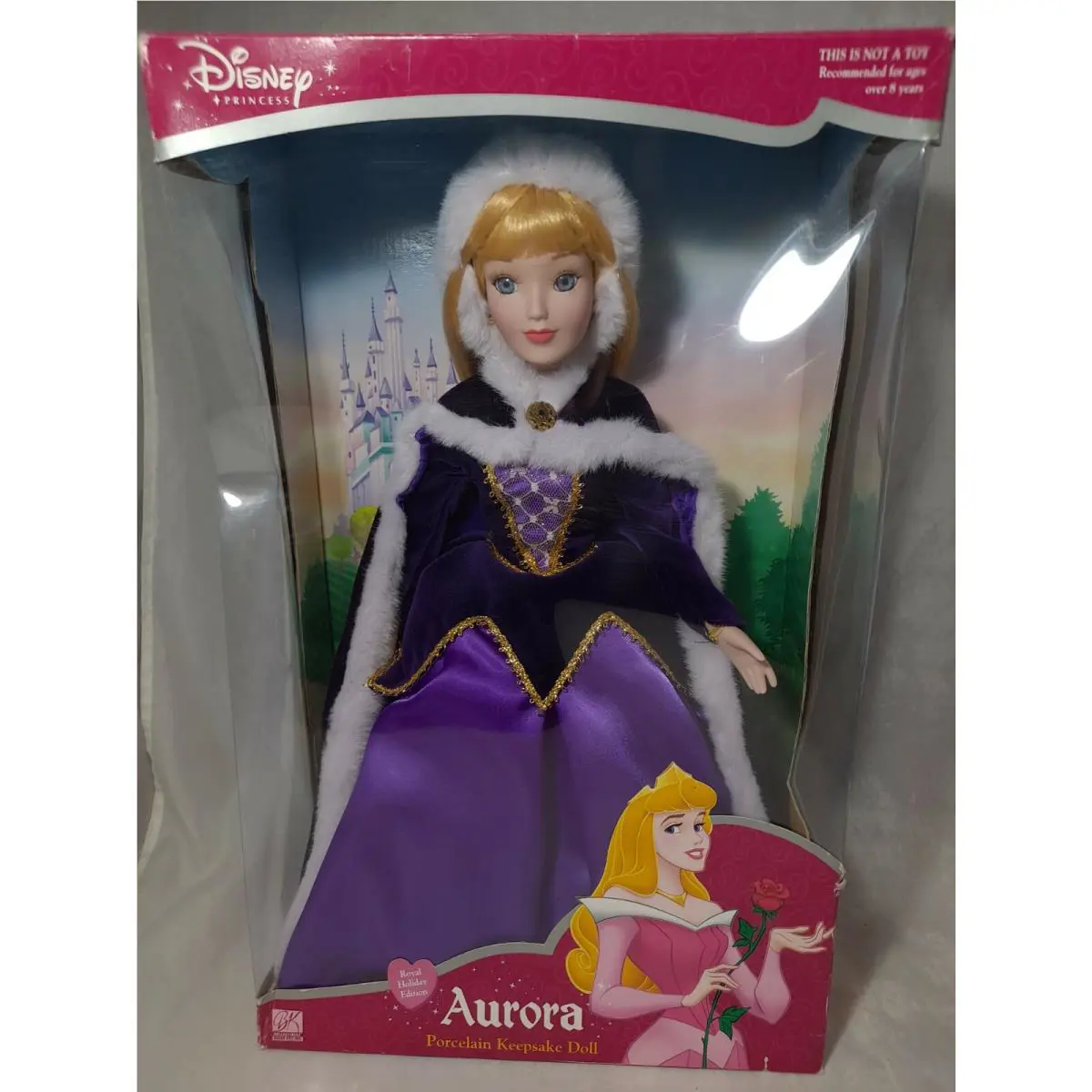 Disney Princess Aurora Porcelain Keepsake Doll Royal Holiday Edition Rare