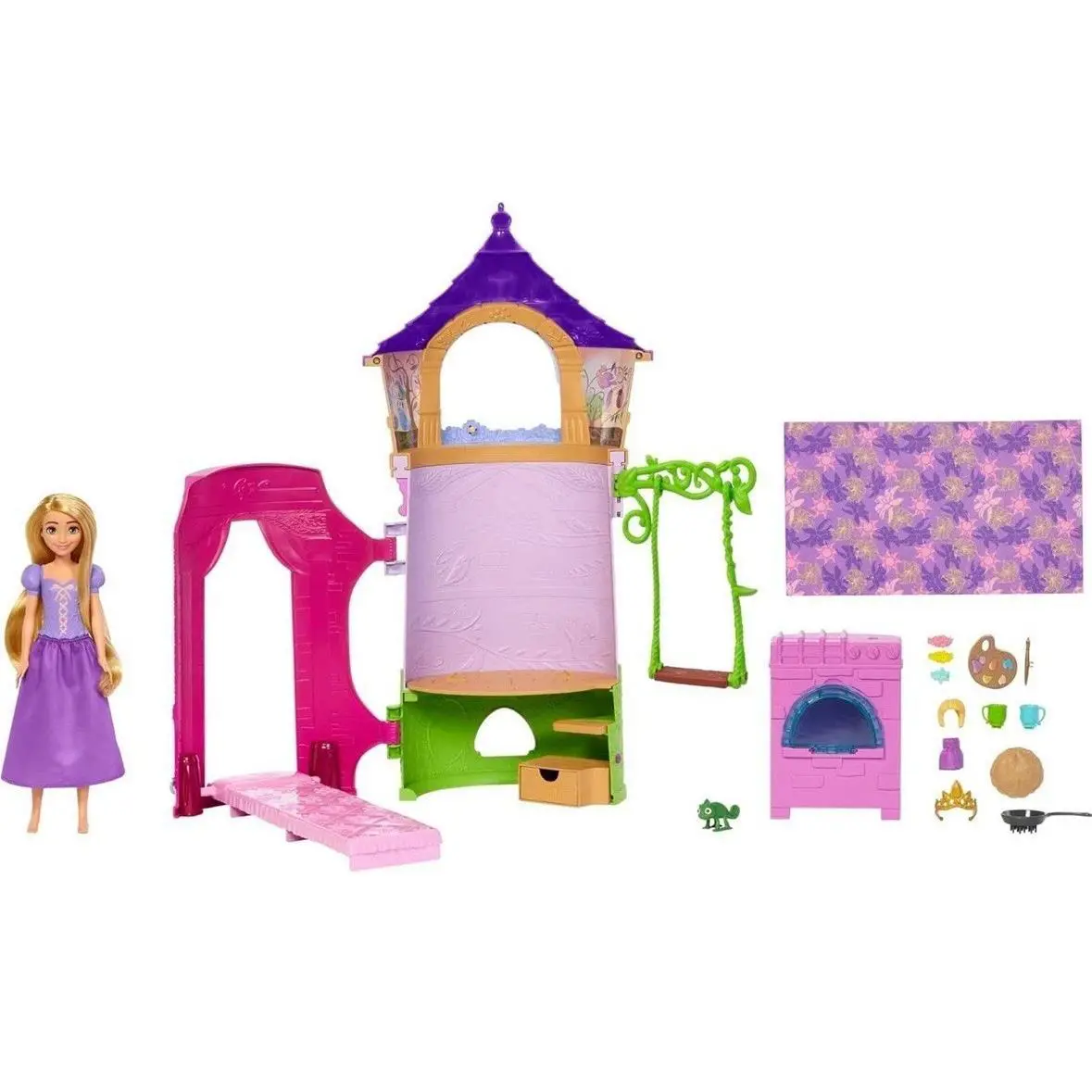 Disney Tangled Rapunzel Tower Playset Doll Accessories with Transforming Featu