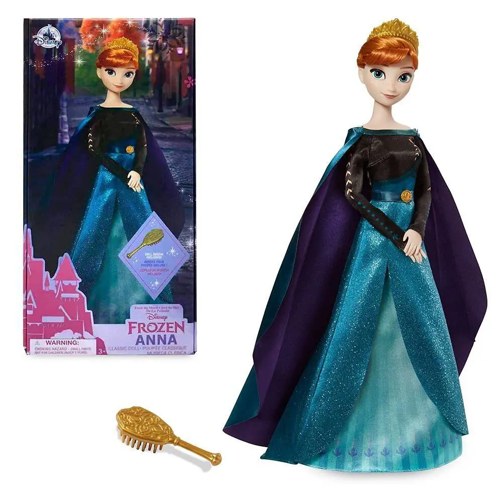 Disney Frozen 2 Deluxe Anna Doll Toy Multicolored Glitter Costume Poseable