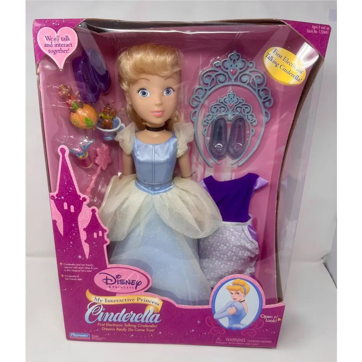 Vintage Playmates 2001 Disney My Interactive Princess Cinderella Doll Mib