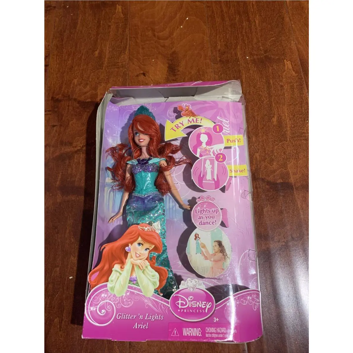 Disney Princess Glitter n Lights Ariel Box Issues No Lights Read