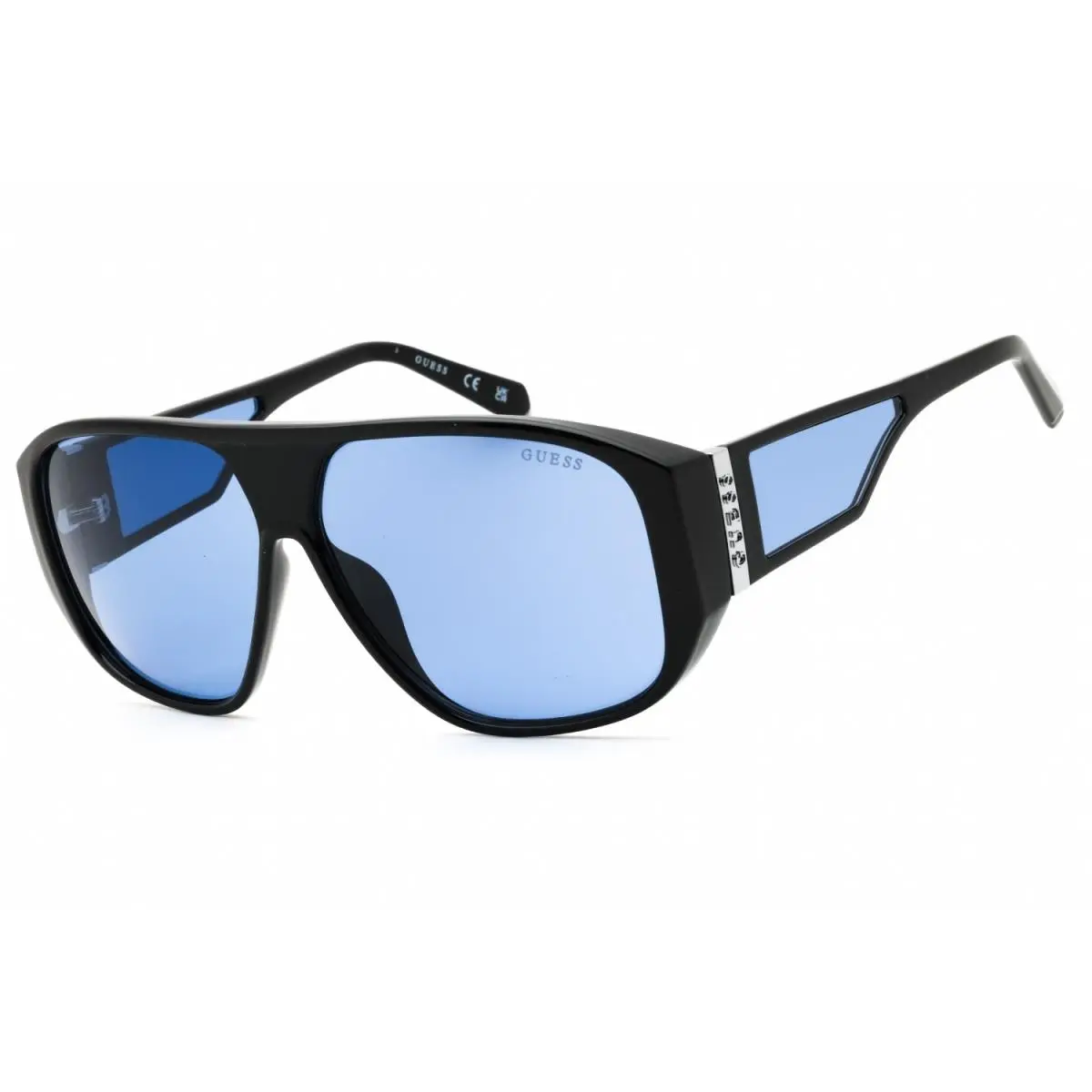 GU00135 01V Shiny Black / Blue 61mm Unisex Sunglasses by Guess