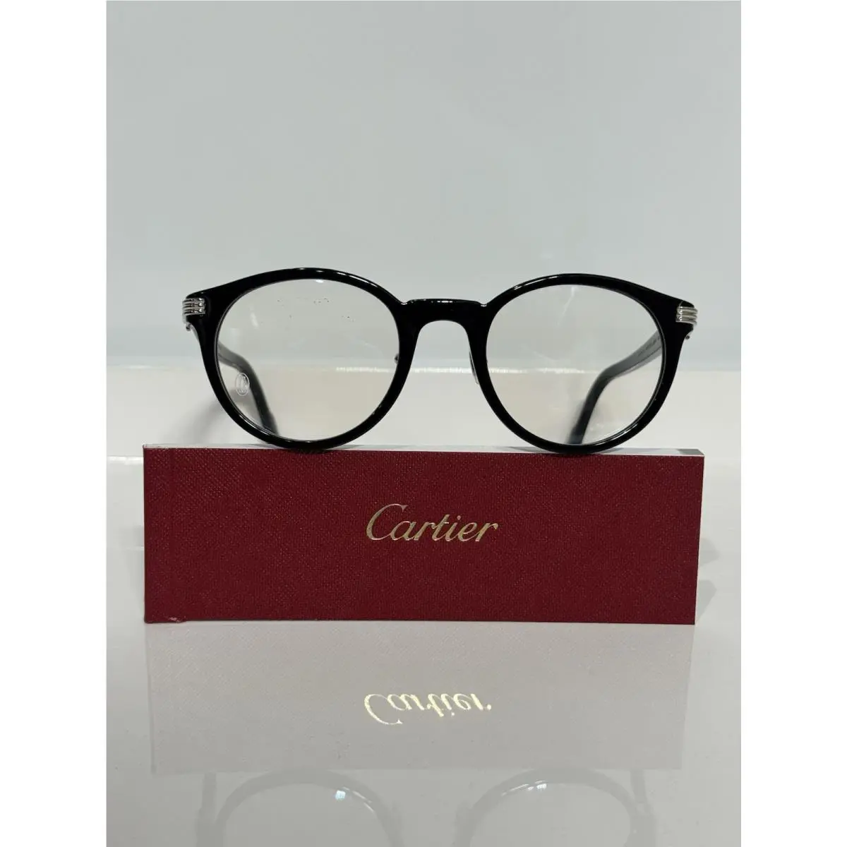 Cartier CT0312O 001 Round Black Acetate Unisex Eyeglasses 50mm