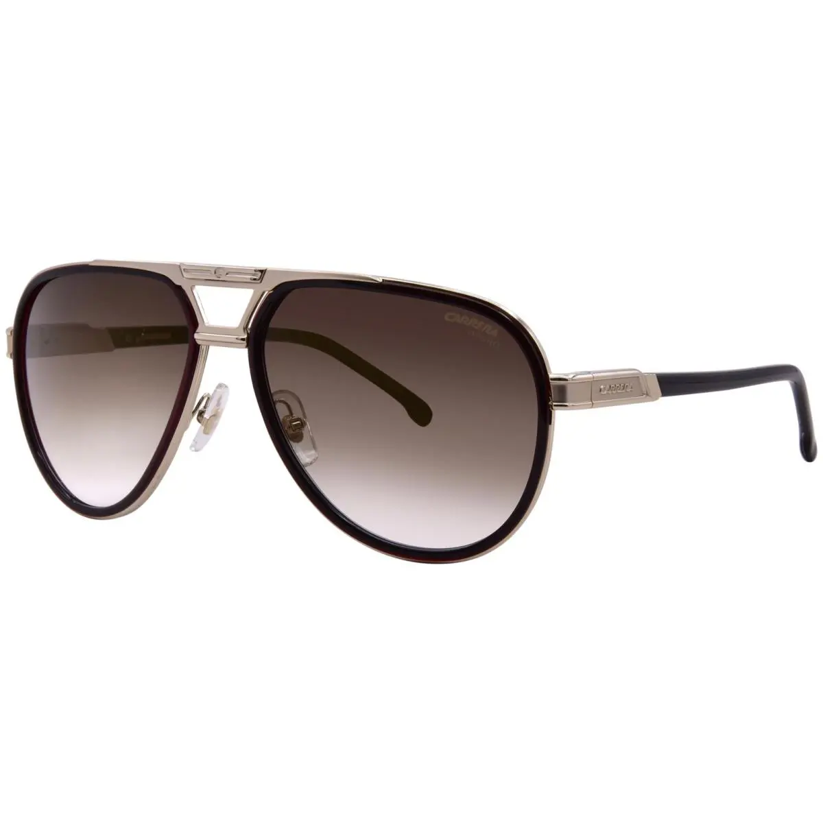 Carrera 1076/S 2M2 Sunglasses Men`s Black/gold/dark Grey Gradient Pilot 61mm - Frame: Black, Lens: Gray