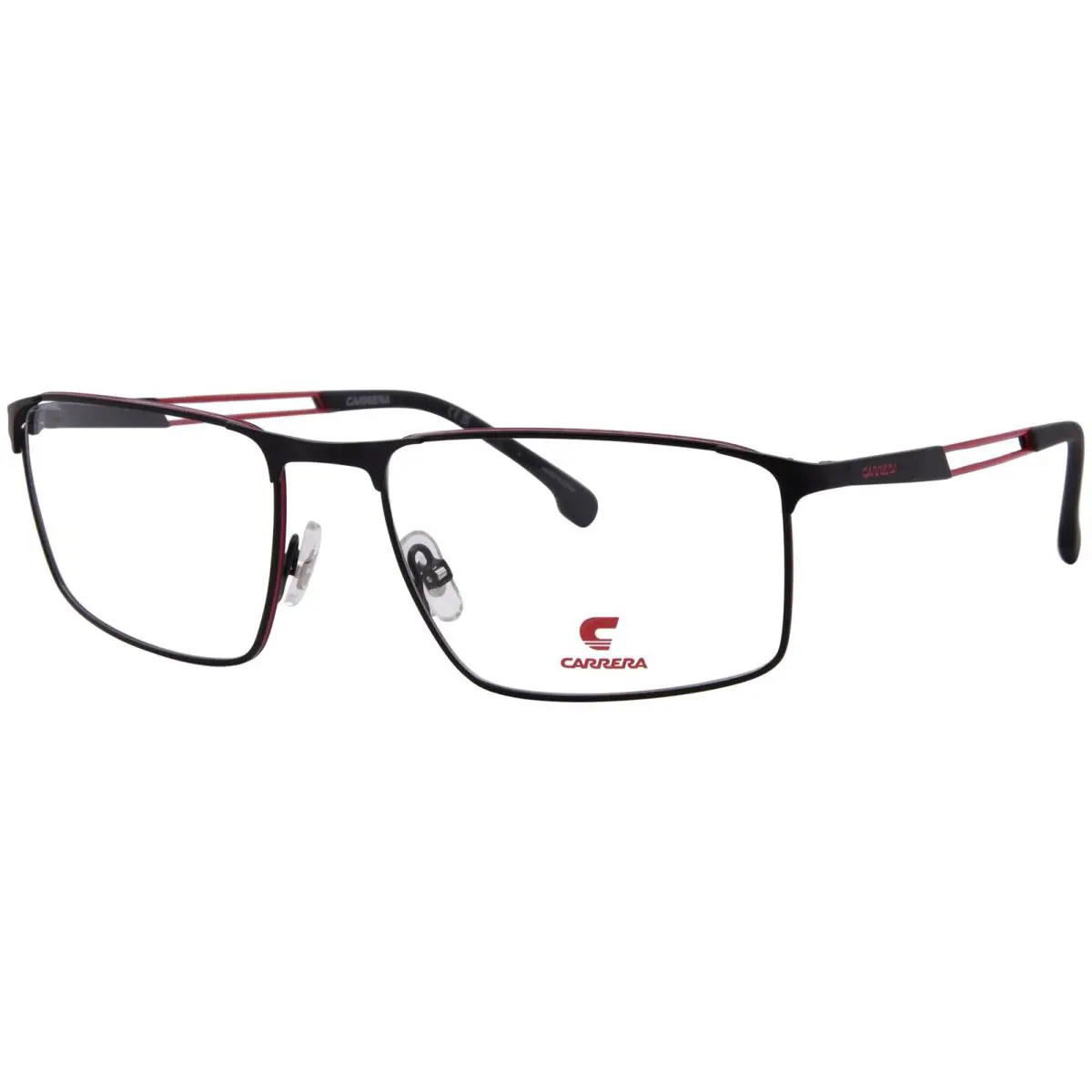 Carrera 8925 Blx Eyeglasses Frame Men`s Black/red Full Rim Rectangle Shape 57mm - Frame: Black