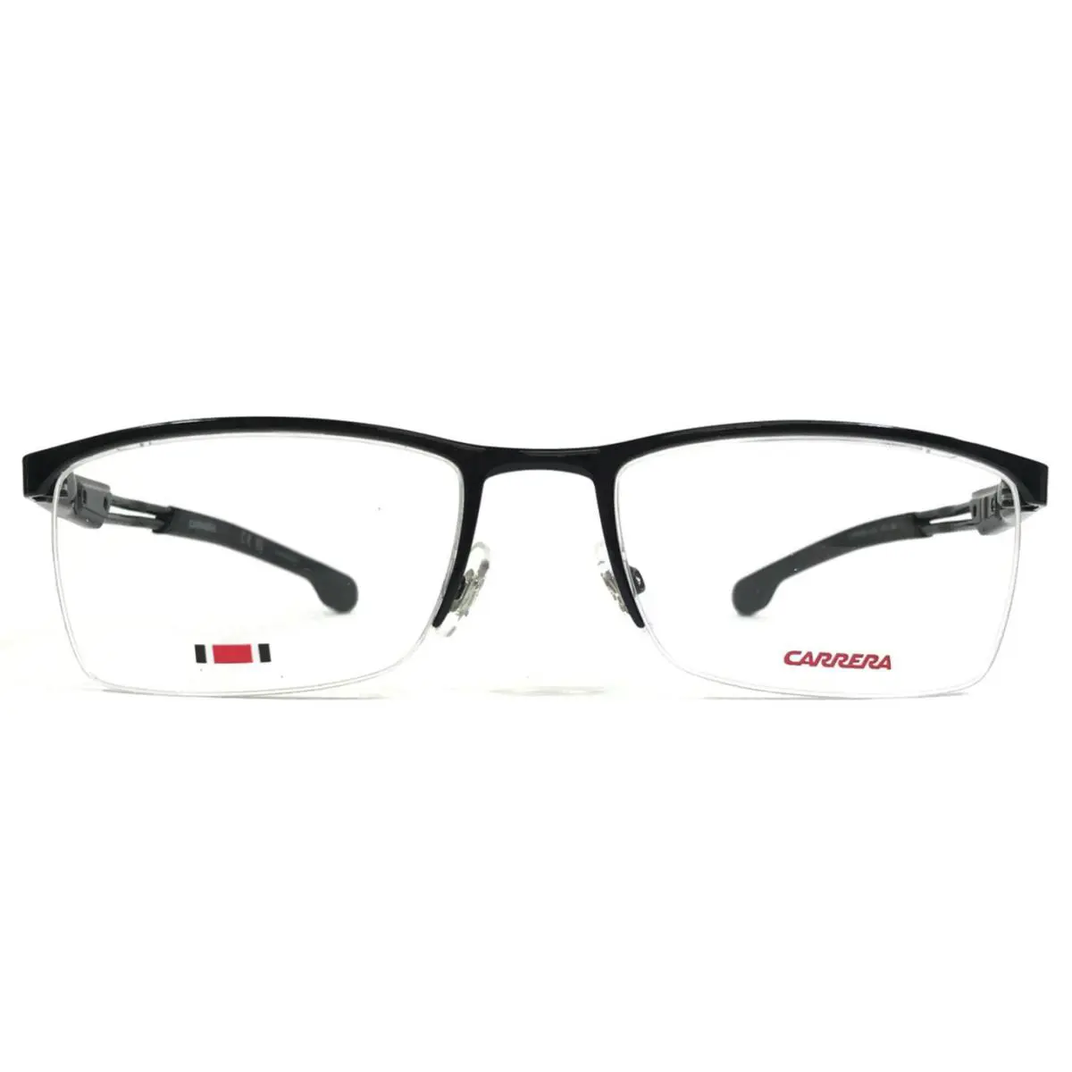 Carrera Eyeglasses Frames 4408 807 Shiny Black Rectangle Half Rim 56-19-140