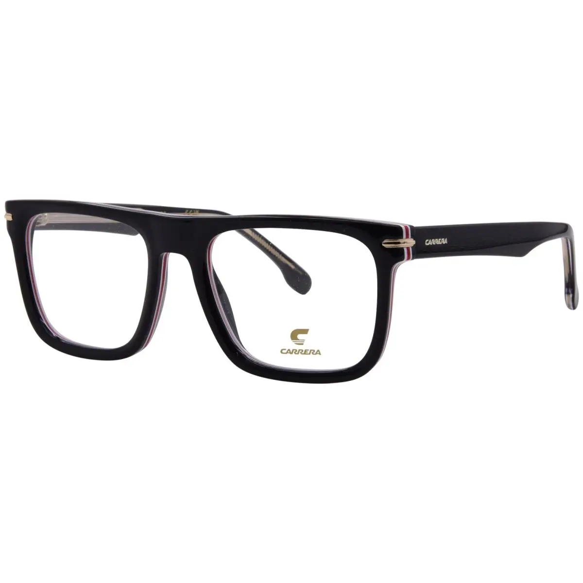 Carrera 312 M4P Eyeglasses Men`s Black Stripe Full Rim Square Shape 54mm
