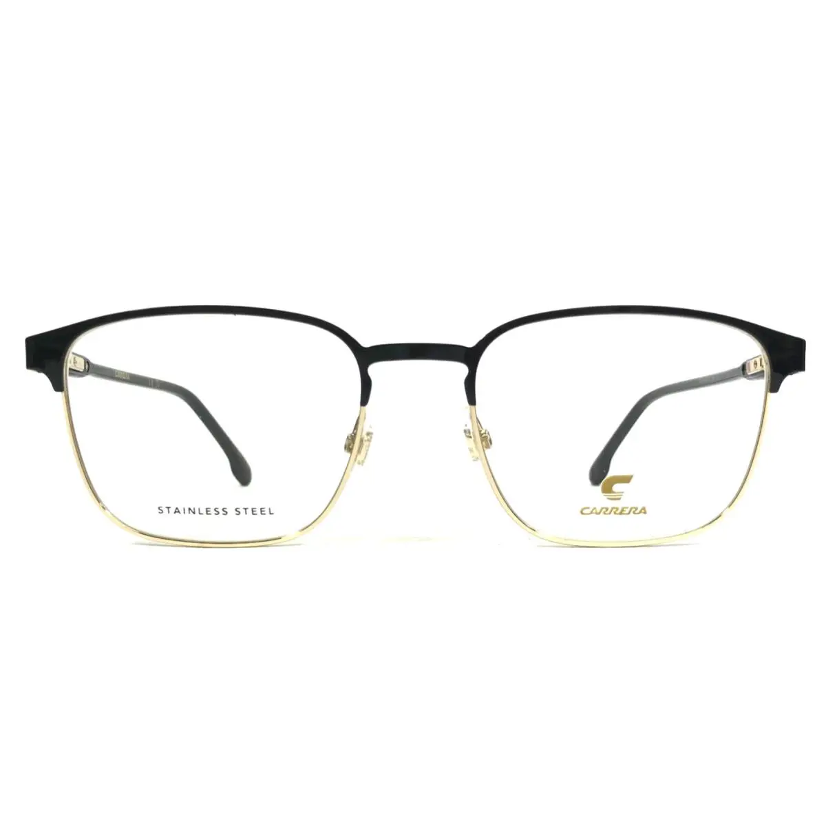 Carrera Eyeglasses Frames 253 2M2 Black Gold Rectangle Full Rim 53-19-145