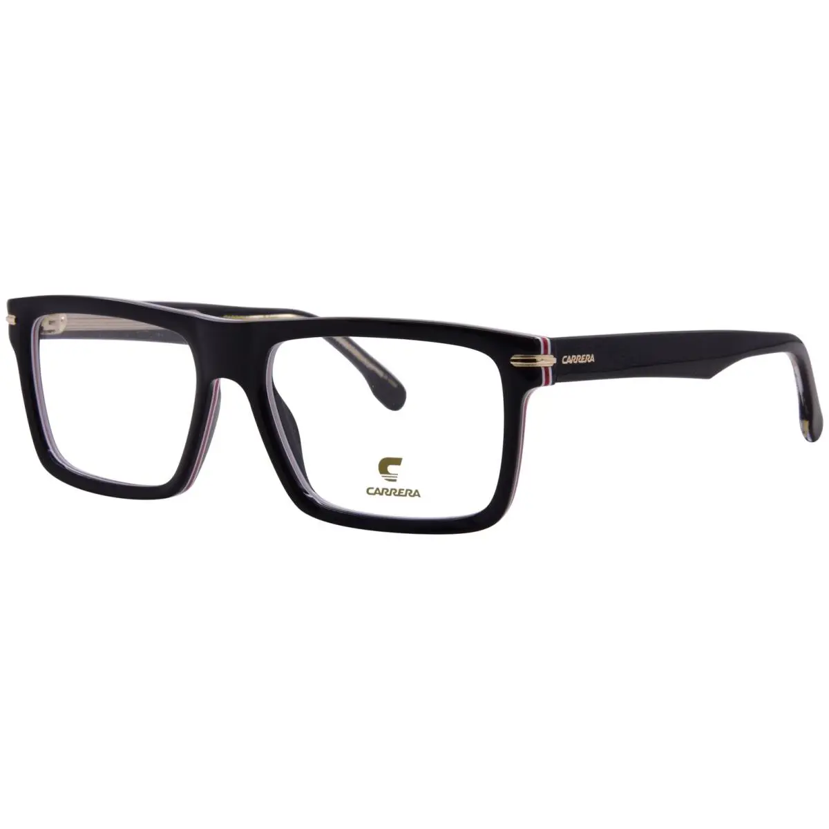 Carrera 344 2M2 Eyeglasses Men`s Black/gold Full Rim Rectangle Shape 55mm