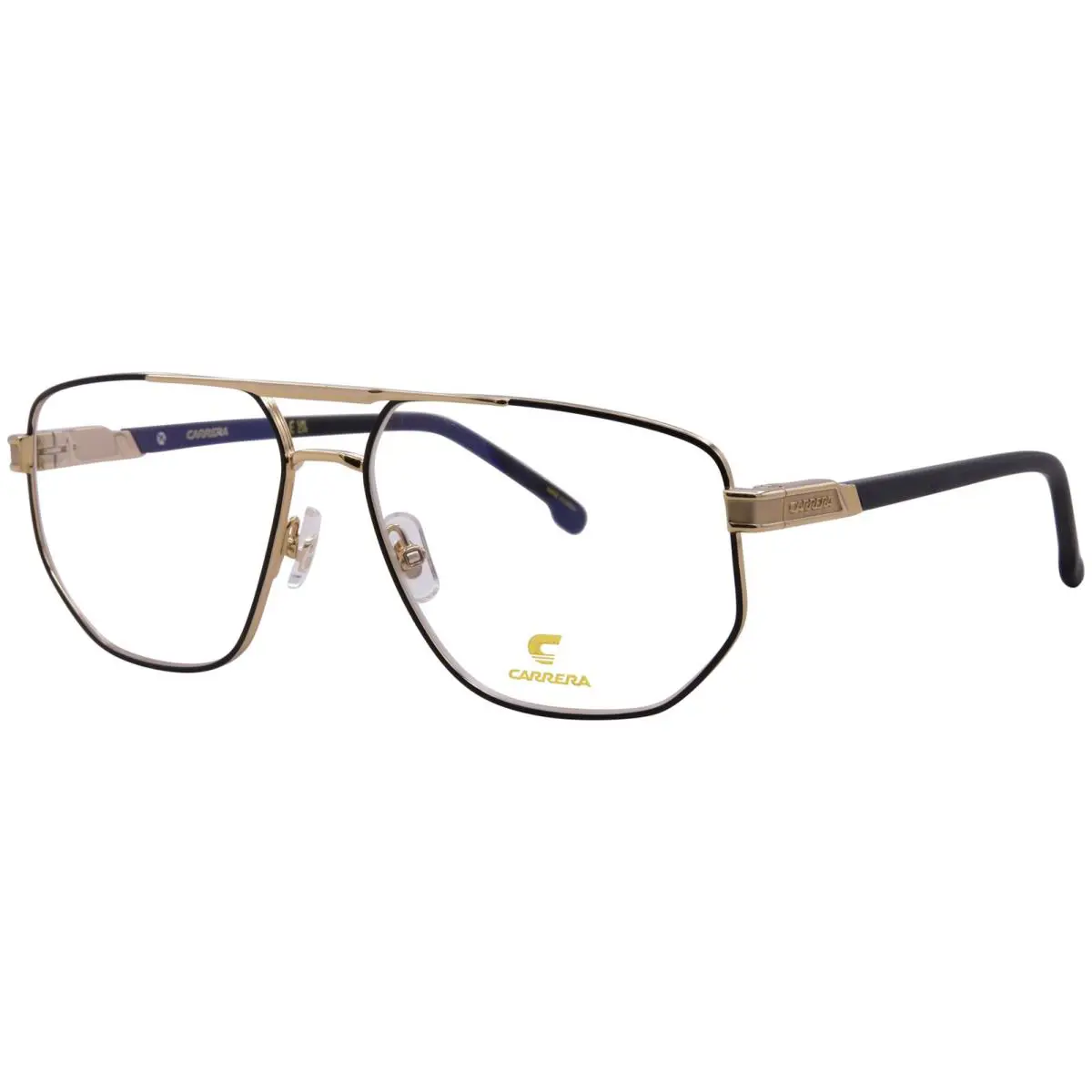 Carrera 1141 I46 Eyeglasses Men`s Matte Black/gold Full Rim Rectangle Shape 58mm