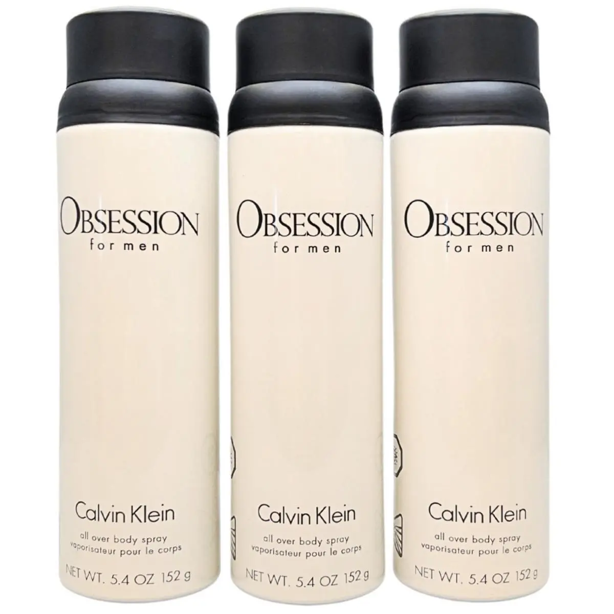 Pack OF 3  For Men All Over Body Spray 5.4 oz 152g Choose Scent Obsession by Calvin Klein