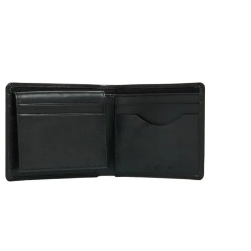 Tommy Bahama Mens Black Leather Bifold Wallet Lace Details Gift Box