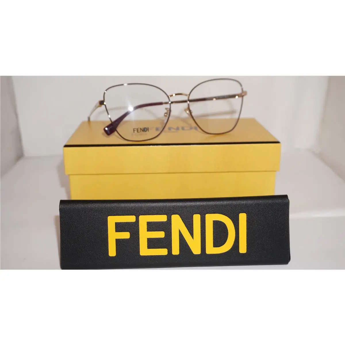 Fendi Eyeglasses Cateye Black Gold FF50007U 028 56 17 140