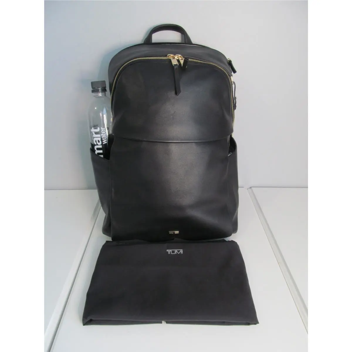 Tumi Women`s Voyageur Raina Black Leather Backpack Gold Hardware $750.00