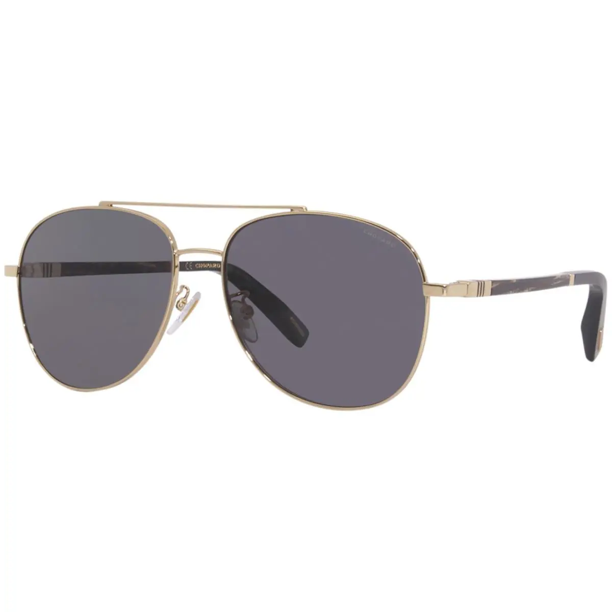Chopard SCHF22 300P Sunglasses Men`s Gold-brown/grey Polarized Pilot 59mm - Frame: Gold, Lens: Gray