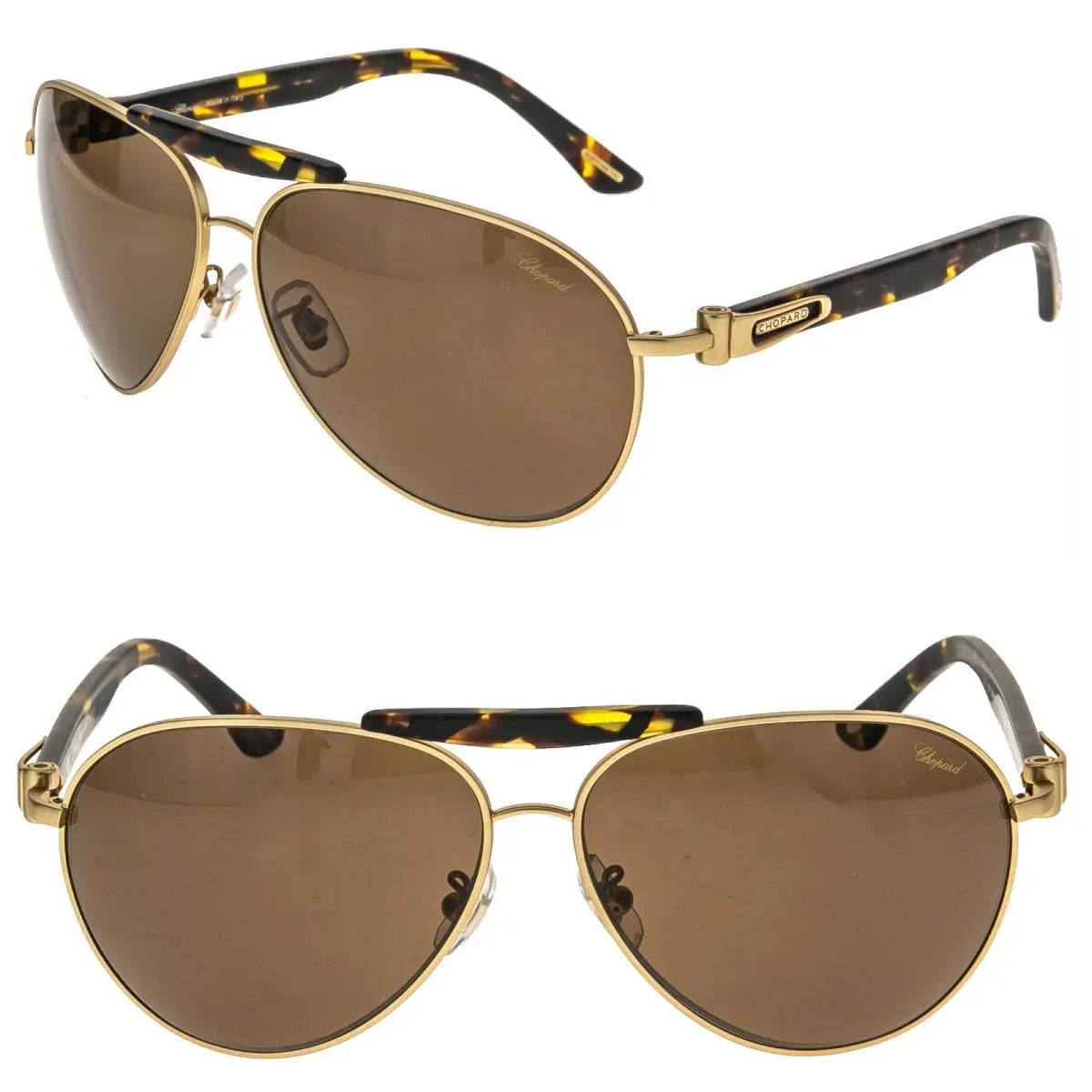 Chopard SCHA55S A55 Superfast Aviator Brown Gold Polarized Unisex Sunglasses