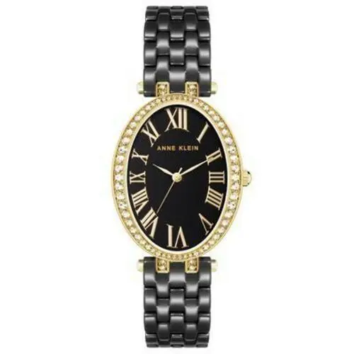Women`s Oval Crystal Accented Ceramic Bracelet Watch by Anne Klein