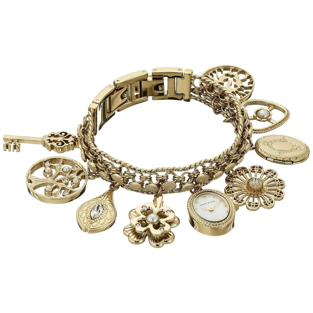Anne Klein Womens 10-8096CHRM Premium Crystal Accented Gold-tone Charm