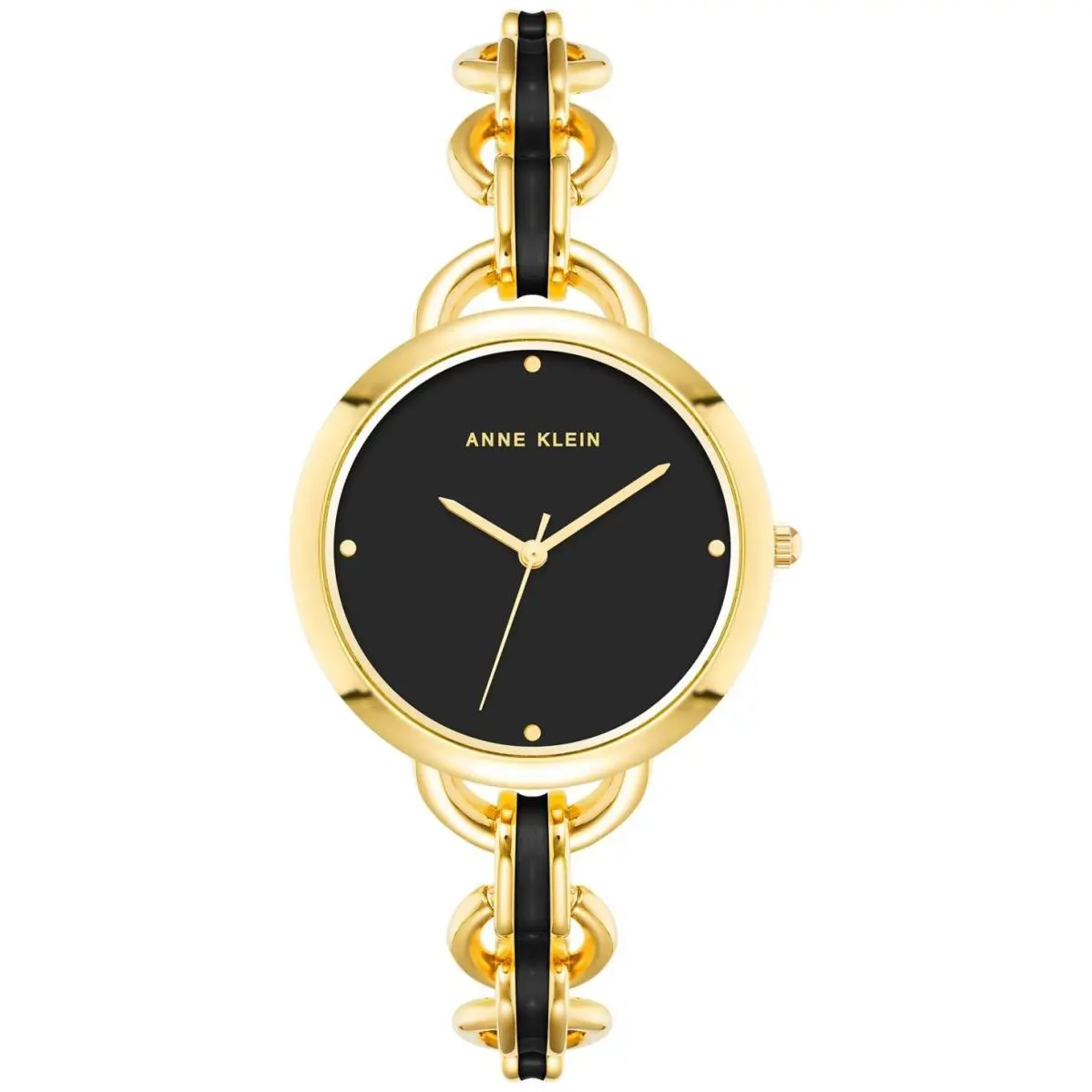 Women`s Enamel Accented Open Link Boyfriend Watch by Anne Klein